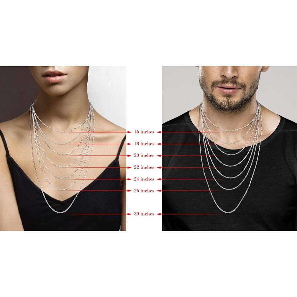 Solid 925 Sterling Silver Rope Chain Necklace 20i… - image 6